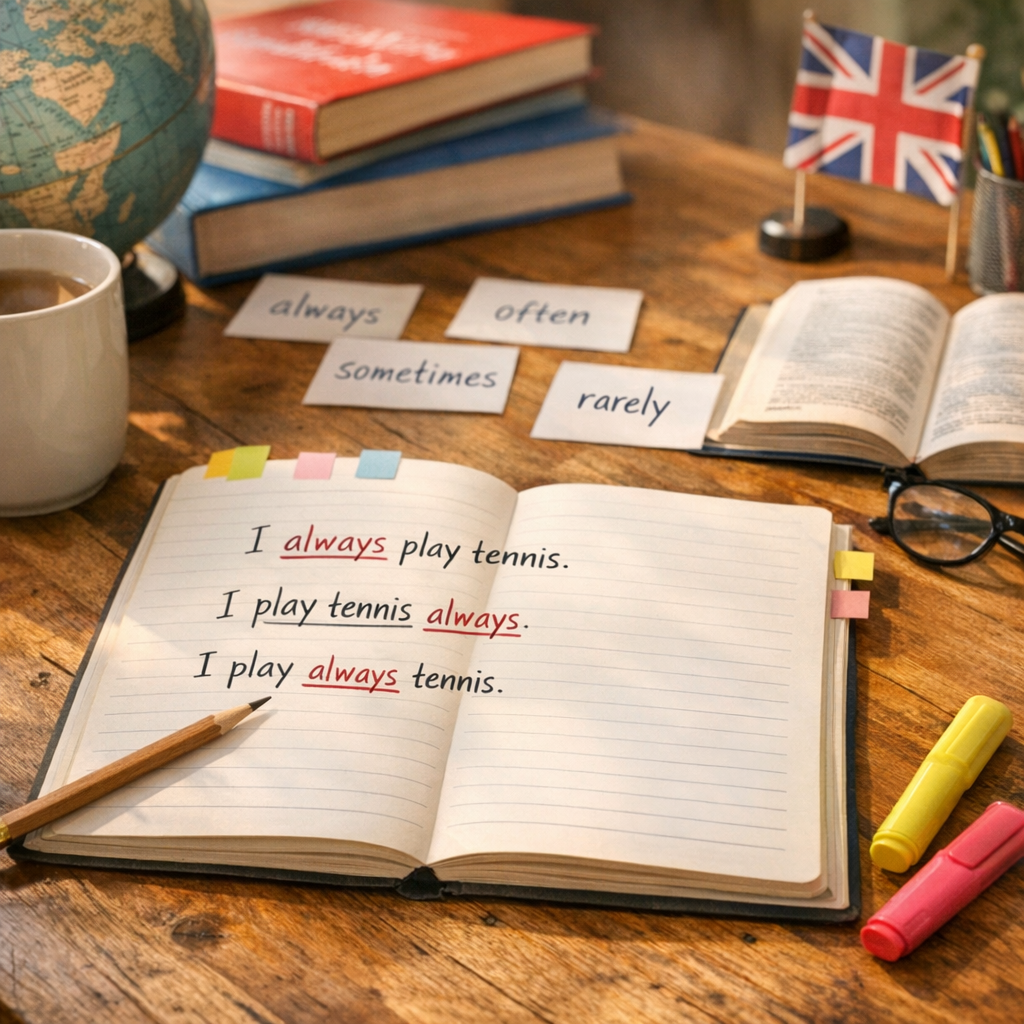 Où placer l’adverbe de fréquence en anglais ?