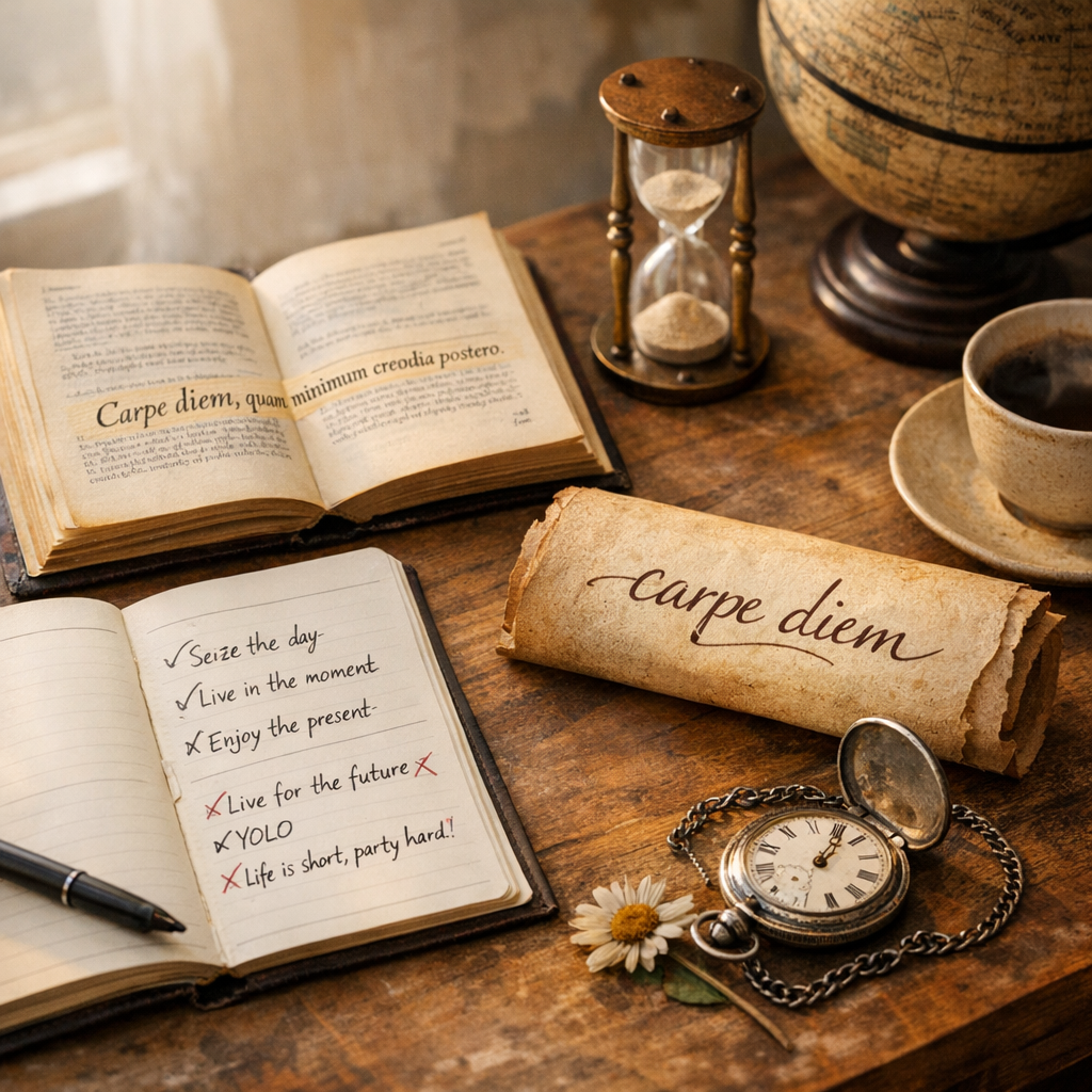 Traductions correctes et erreurs fréquentes de carpe diem