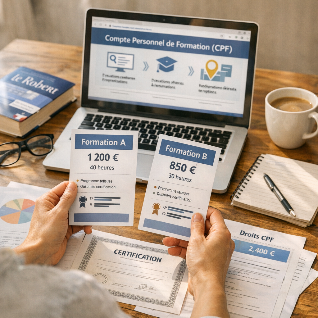Prix, CPF et formations : ce qu’il faut comparer avant de payer