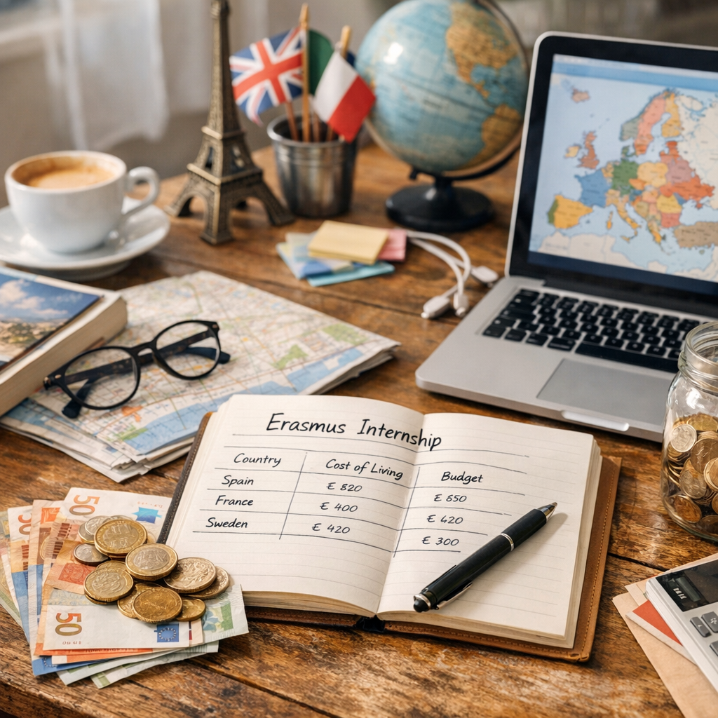 Bourse Erasmus stage&nbsp;: combien prévoir selon le pays&nbsp;?