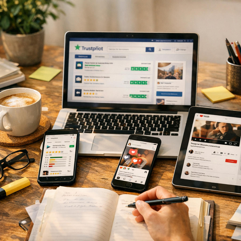 Notes et avis : comment lire Google Play, Trustpilot, Instagram et YouTube