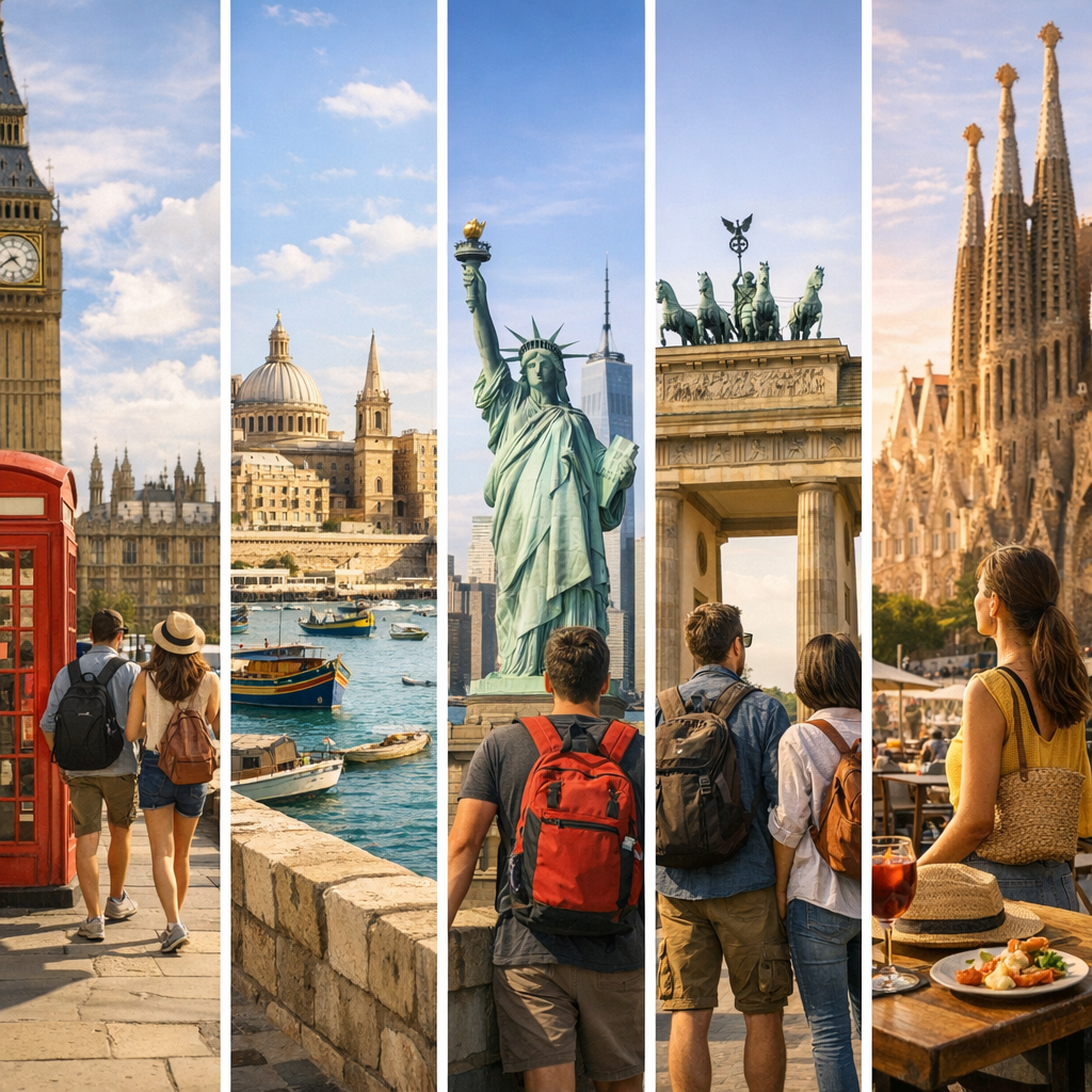 Destinations populaires : Angleterre, Malte, USA, Allemagne ou Espagne ?